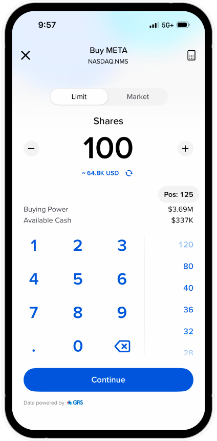YMC GlobalTrader focused interface